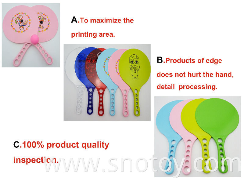 Promotion gift/Customized logo fashion colorful plastic beach paddle for outdoor sports toy